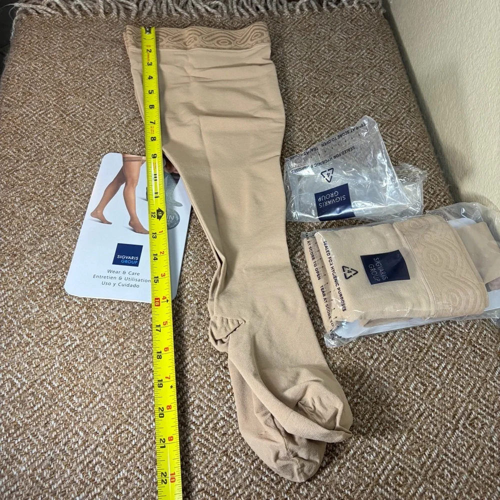 Sigvaris Select Comfort Medical Compression THIGH HIGH w/ Stay up band Lot of 2